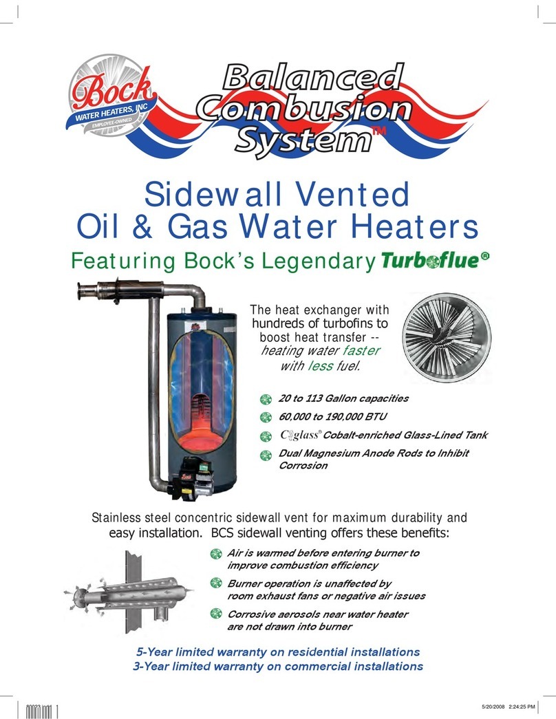 Bock Water heaters Gas 120PG-BCS Specifications