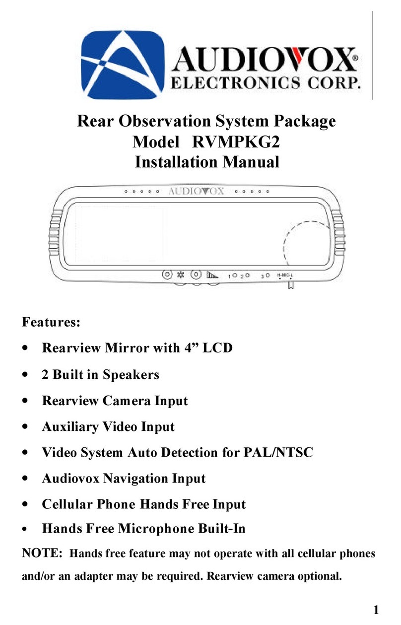 Audiovox Rear Observation System Package RVMPKG2 installation manual