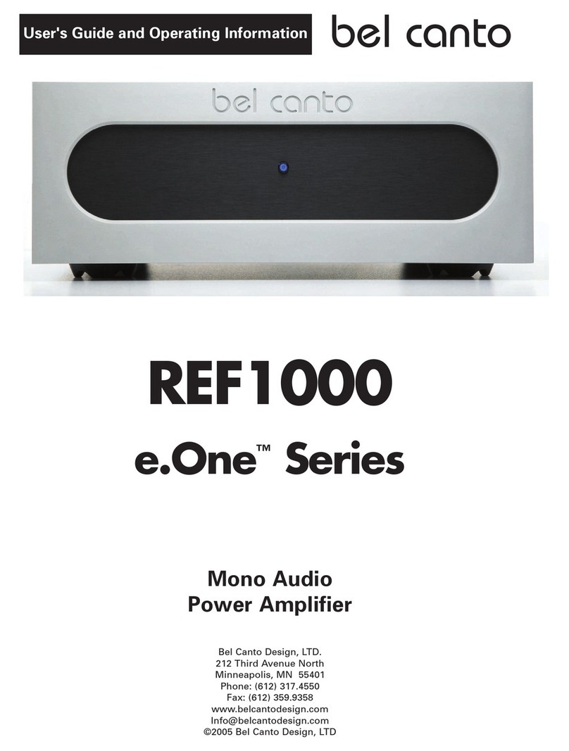Bel Canto REF1000 User's guide and operating information