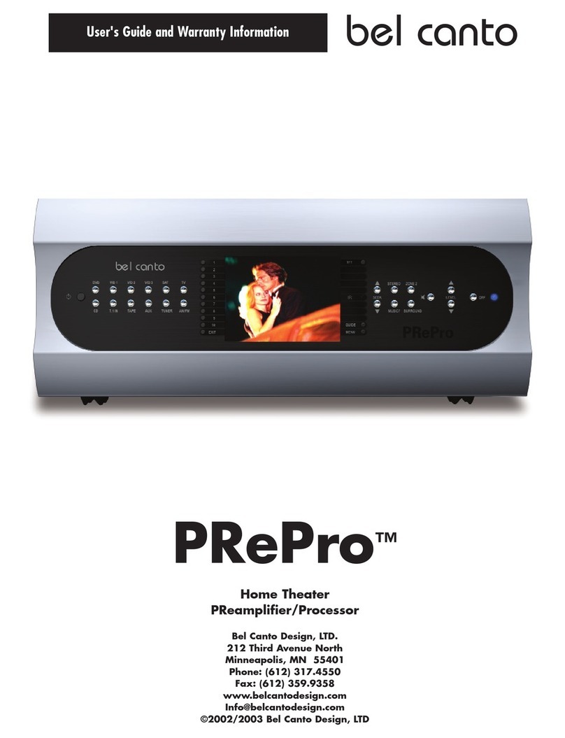 Bel Canto PReProTM User manual