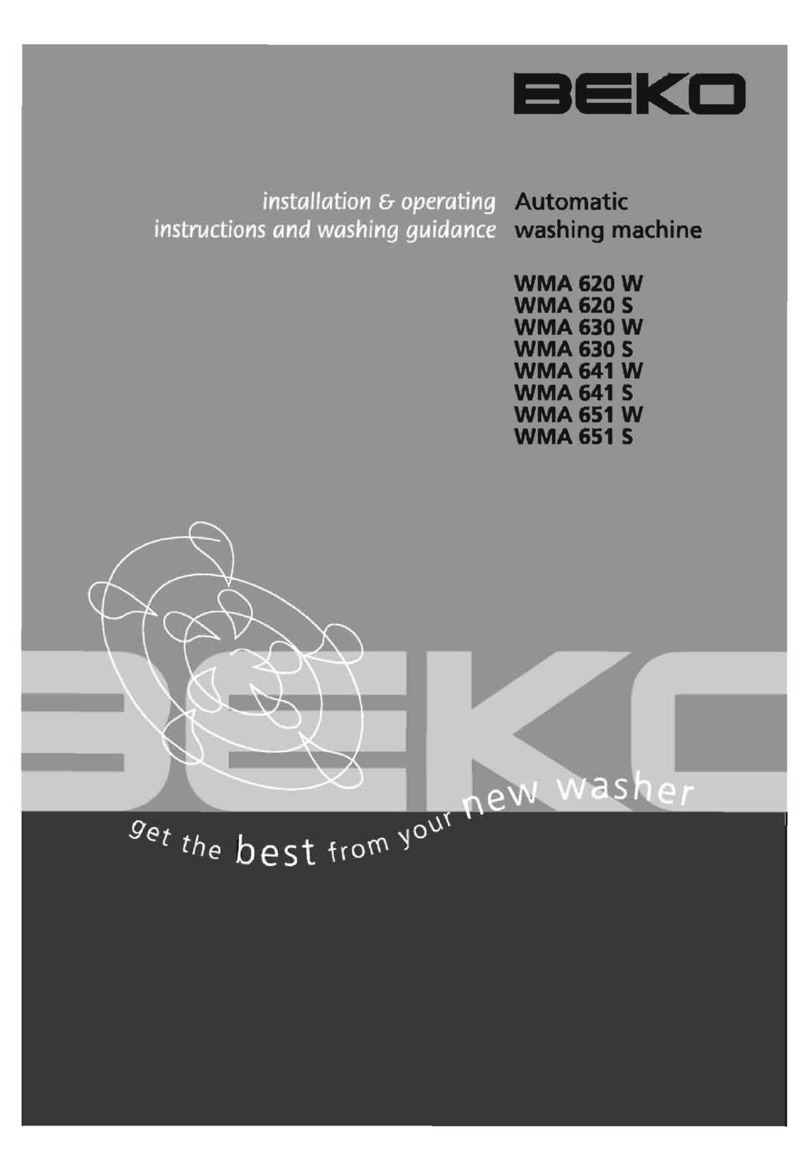 Beko WMA 620 S Installation & operation instructions