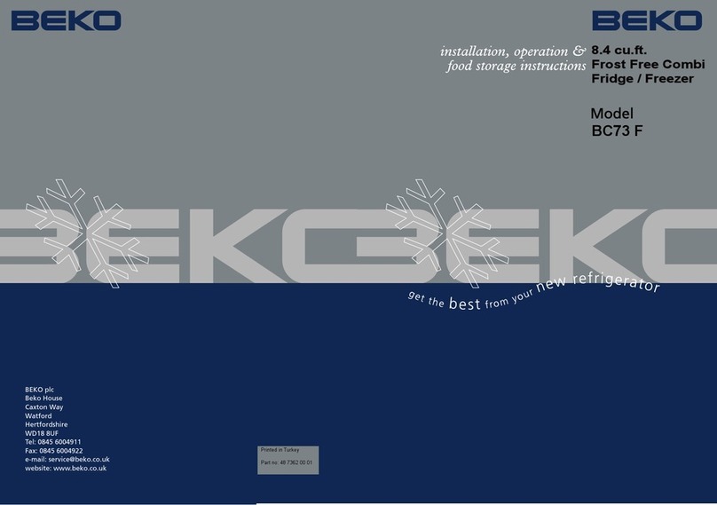 Beko BC73 F Installation & operation instructions