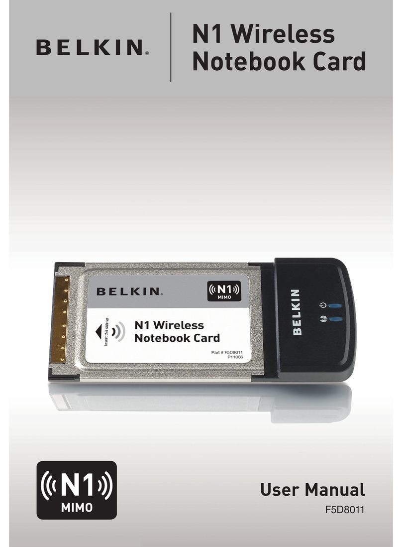 Belkin N1 WIRELESS NOTEBOOK CARD F5D8011 user manual