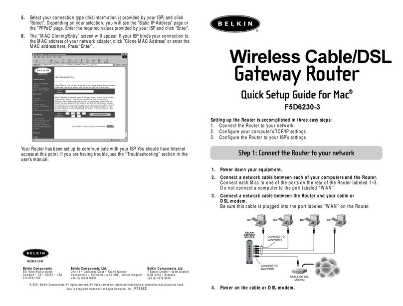 Belkin F5D6230-3 Quick setup guide