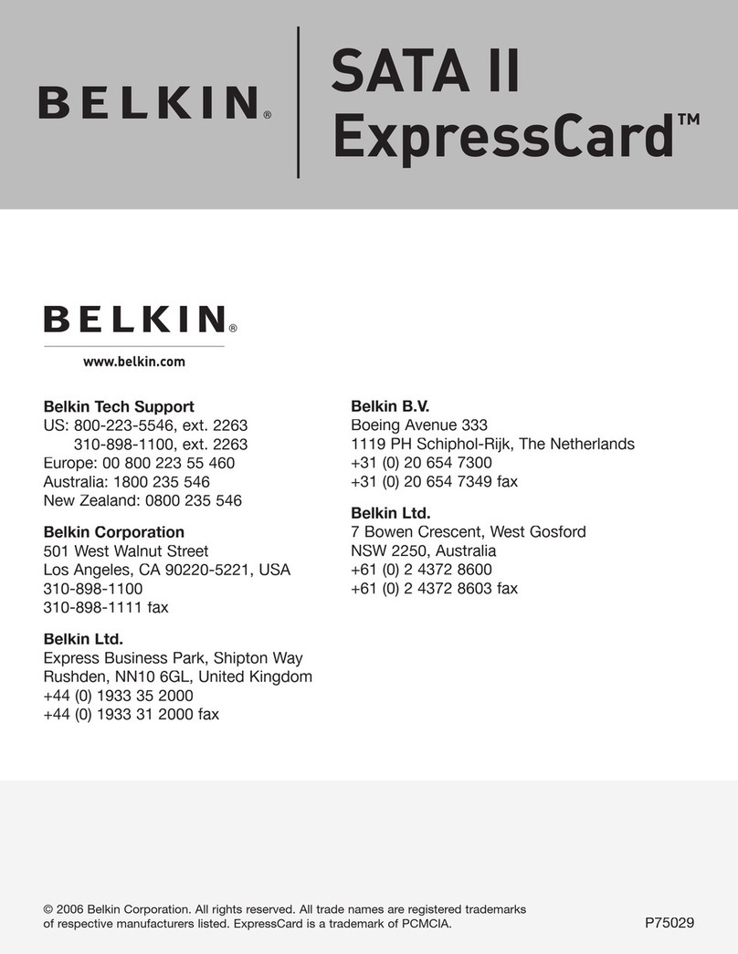 Belkin F5U239 - SATA II ExpressCard Storage Controller... user manual