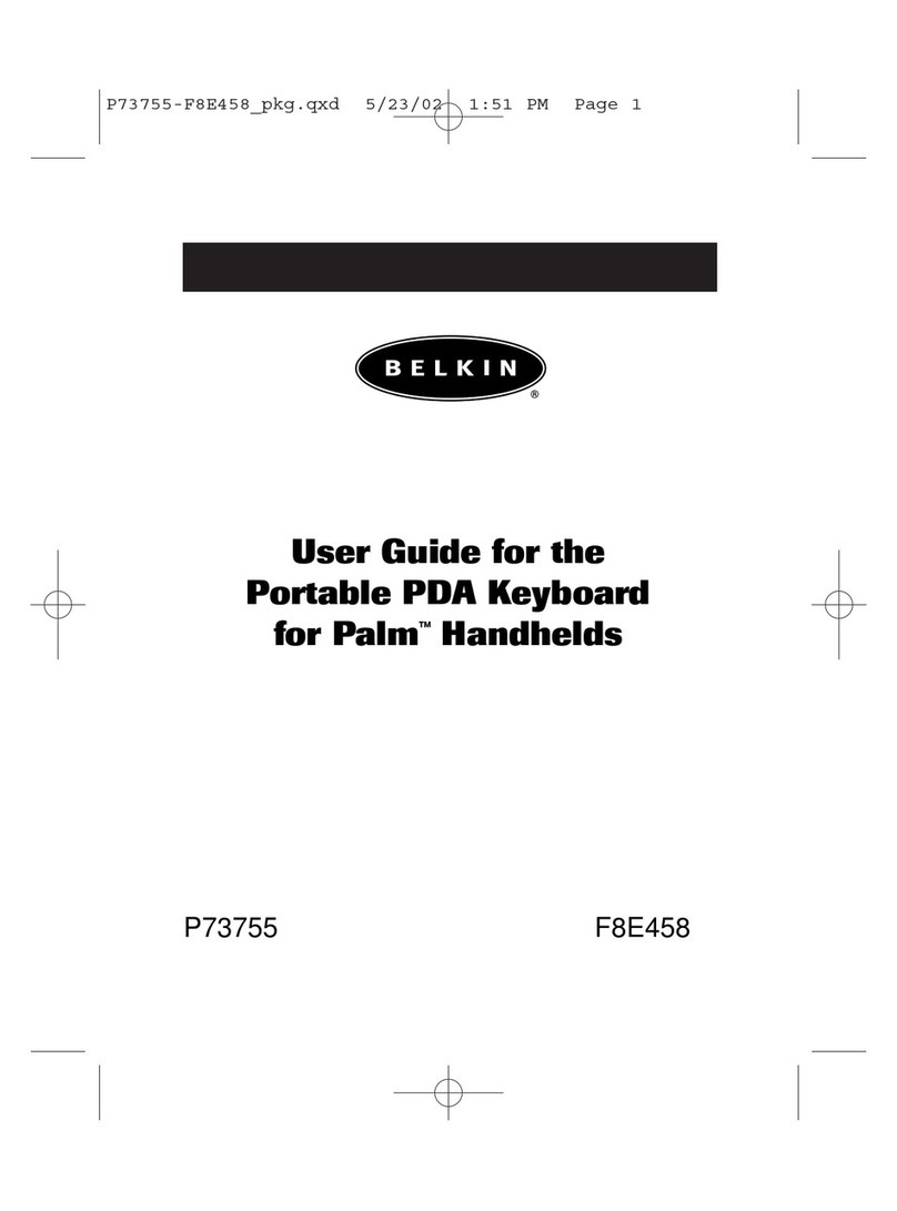 Belkin PORTABLE KEYBOARD FOR PALM F8E458 user guide