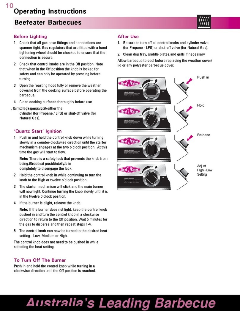 Beef Eater Barbecue operating instructions
