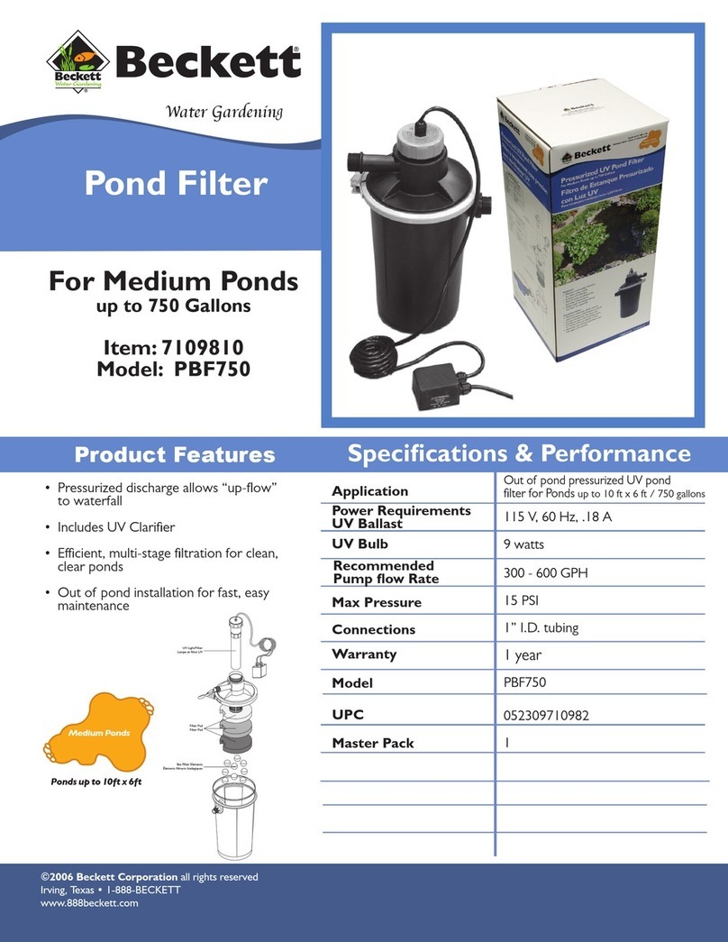 Beckett Pond Filter PBF750 User manual