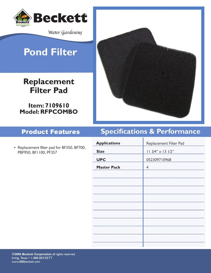 Beckett Pond Filter RFPCOMBO User manual