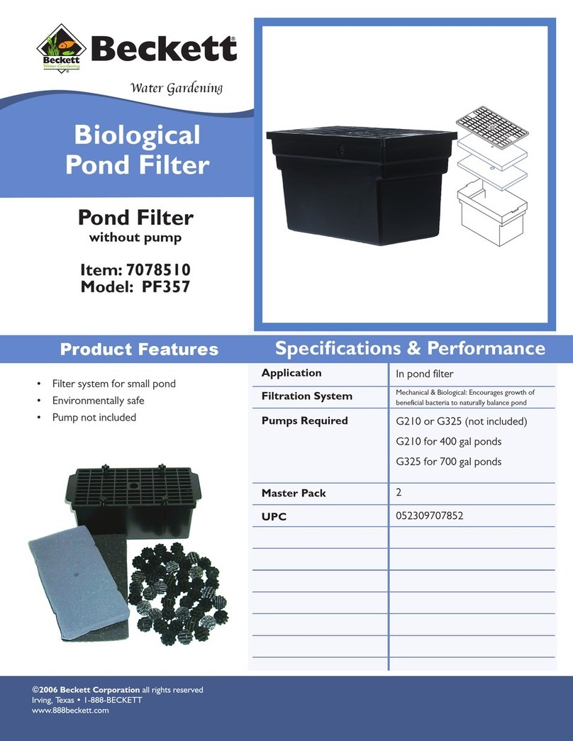 Beckett Biological Pond Filter PF357 Specifications
