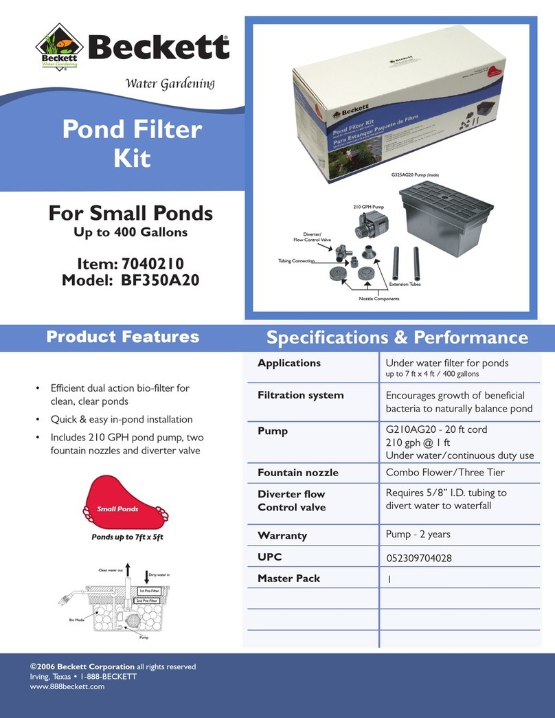 Beckett Pond Filter Kit BF350A20 Specifications