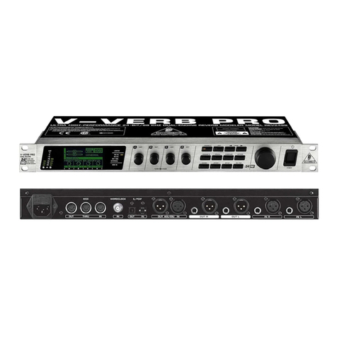 Behringer V-Verb Pro REV2496 User manual