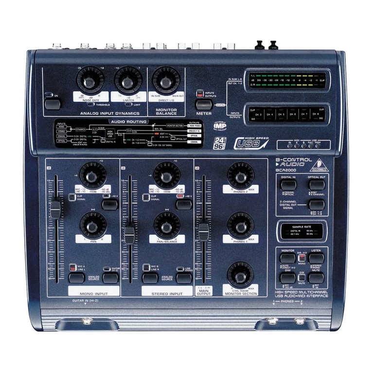Behringer B-Control-Audio BCA2000 user manual