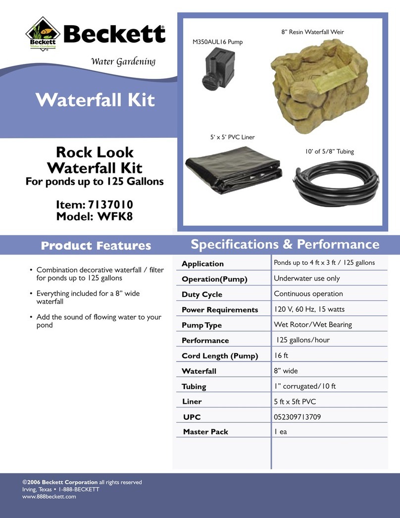 Beckett Waterfall Kit WFK8 Specifications