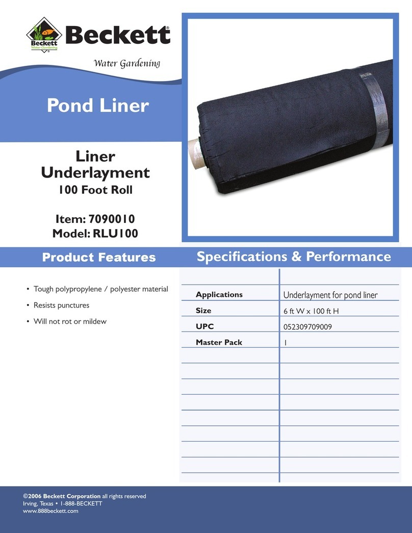 Beckett Pond Liner RLU100 Specifications