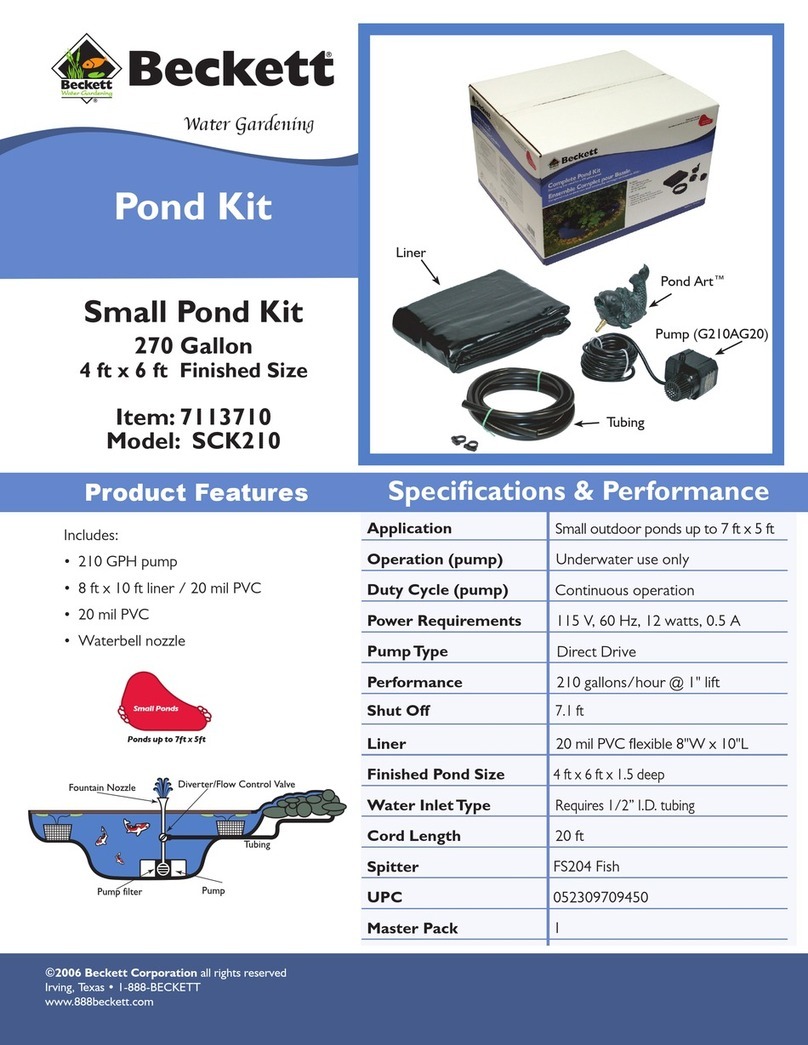 Beckett Small Pond Kit SCK210 Specifications Beckett Small Pond Kit SCK210 Specifications