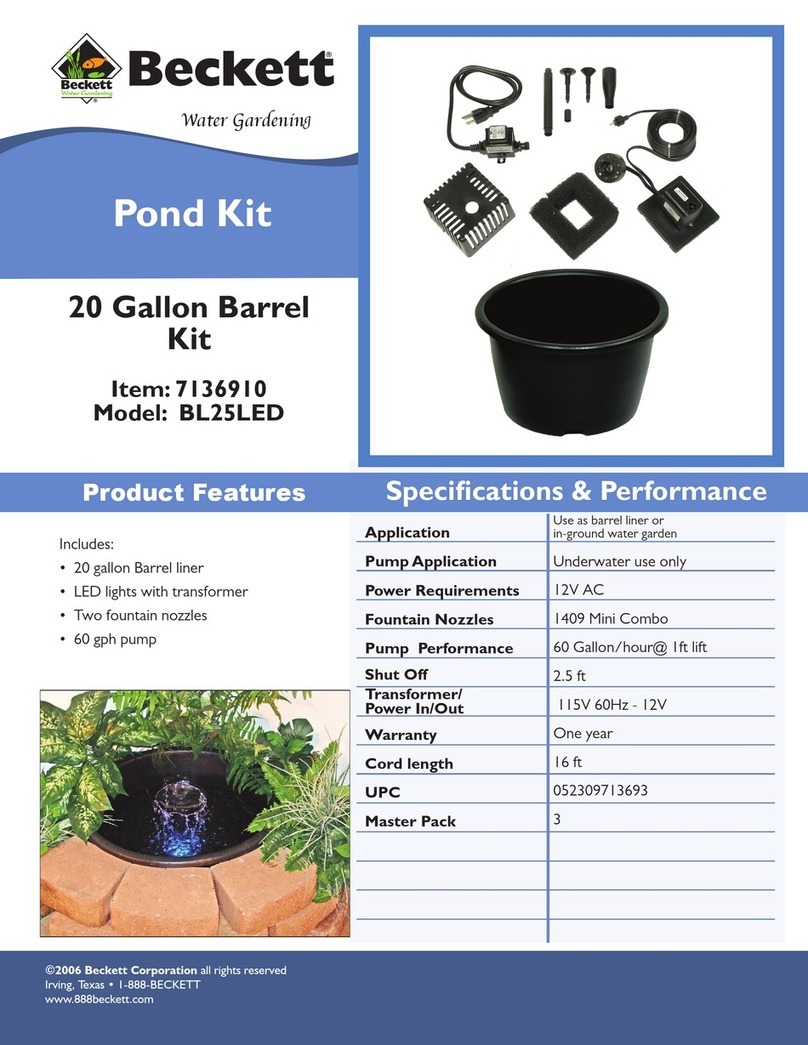 Beckett Pond Kit BL25LED Specifications