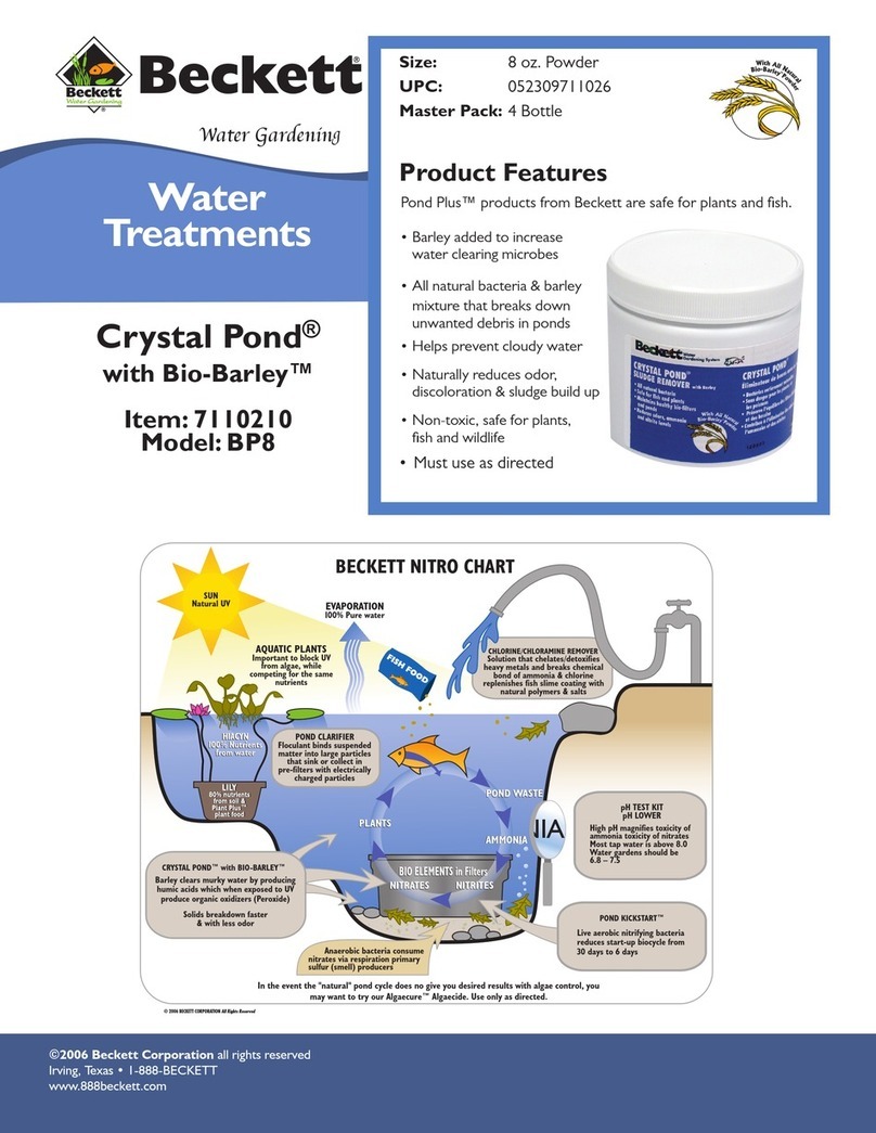 Beckett Crystal Pond with Bio-Barley BP8 User manual