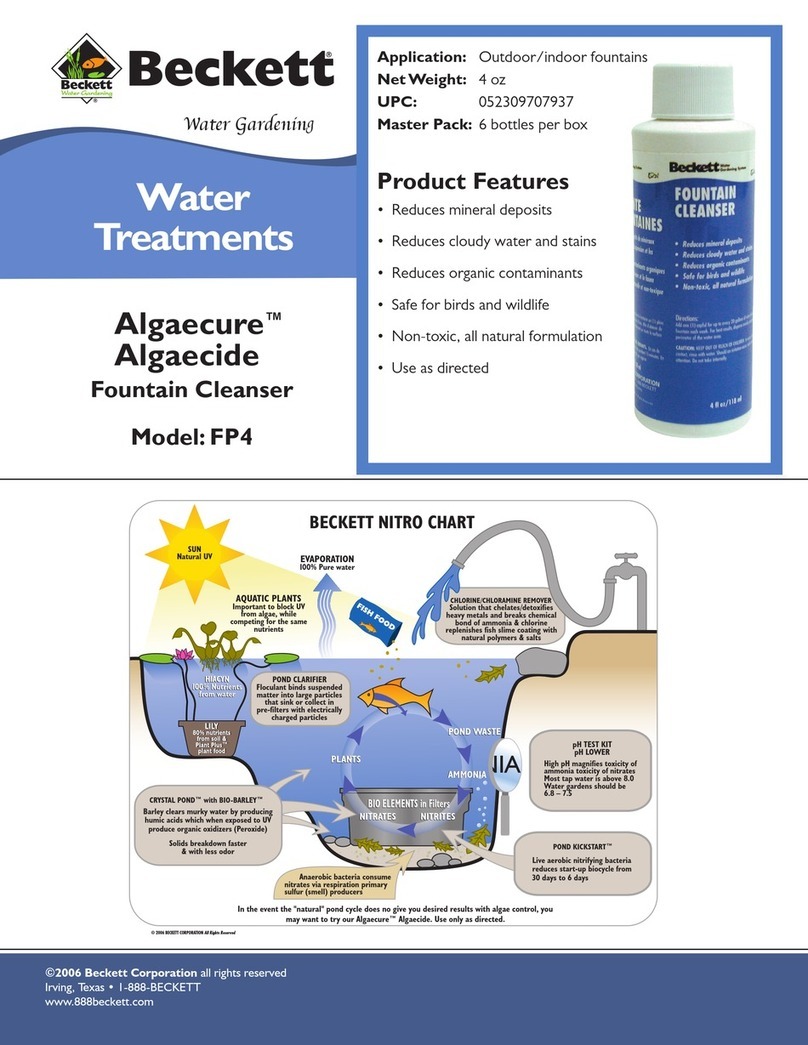 Beckett Fountain Cleanser FP4 User manual Beckett Fountain Cleanser FP4 User manual