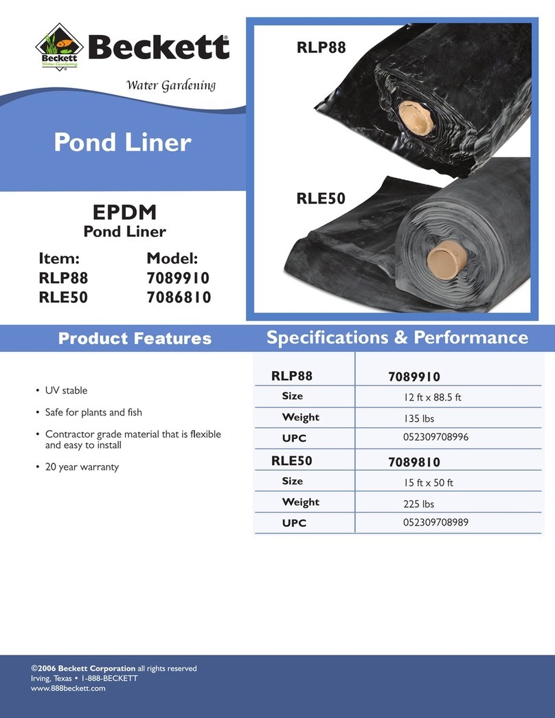 Beckett EPDM Pond Liner 7086810 Specifications Beckett EPDM Pond Liner 7086810 Specifications