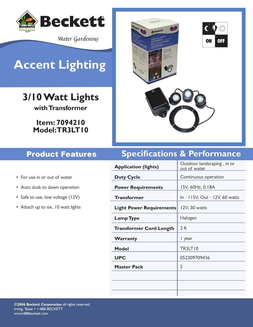 Beckett Accent Lighting TR3LT10 Specifications