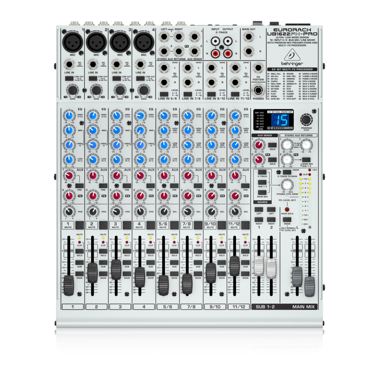 Behringer EURORACK UB1622FX-PRO user manual