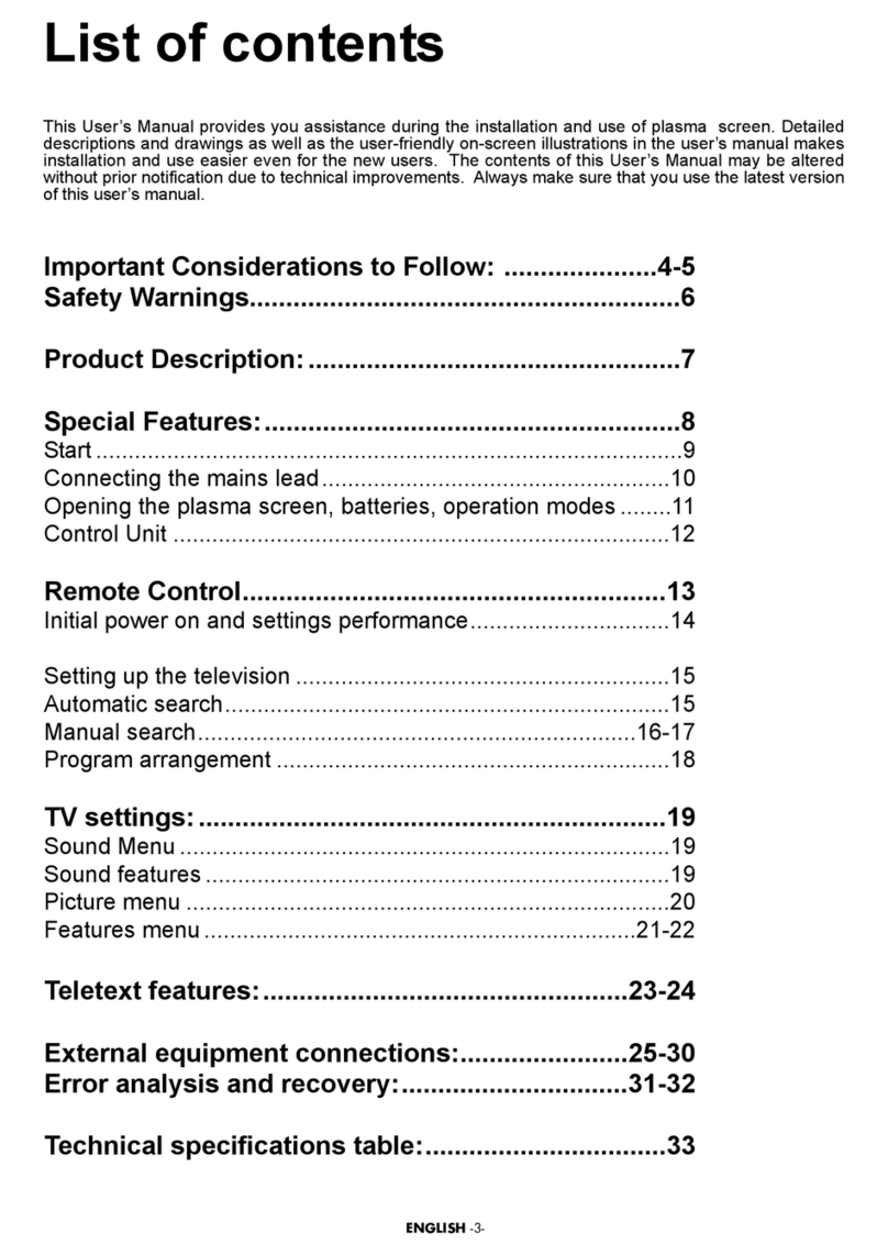 Beko Plasma TV user manual