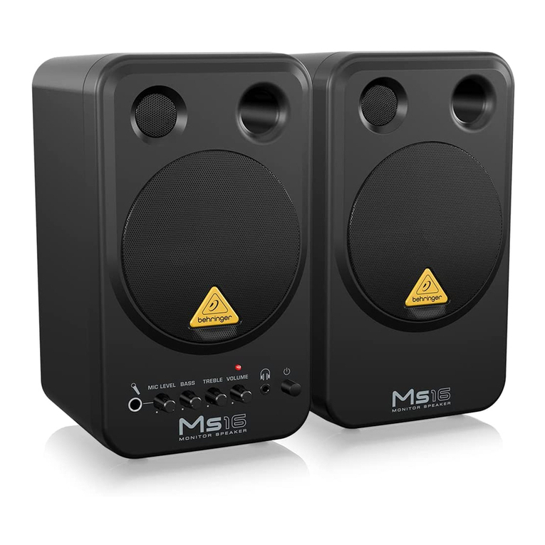 Behringer Monitor Speakers MS16 user manual