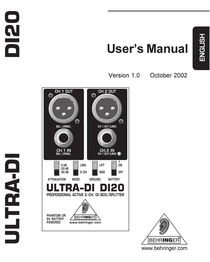 Behringer ULTRA-DIDI20 User manual