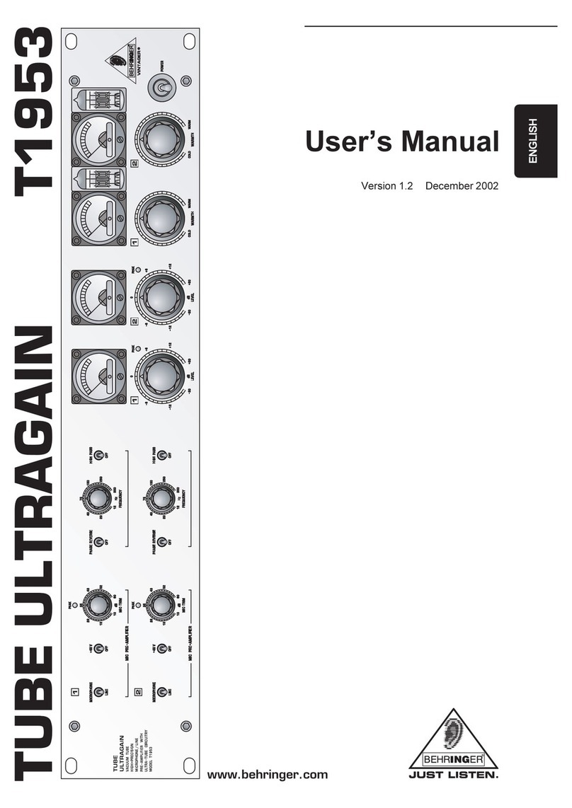 Behringer Tube Ultragain T1953 User manual