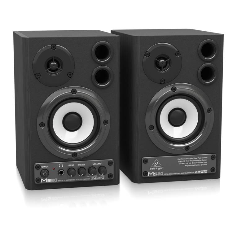 Behringer DIGITAL MONITOR SPEAKERS MS20 user manual