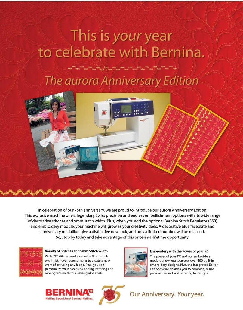 Bernina aurora Embroidery Machine User manual