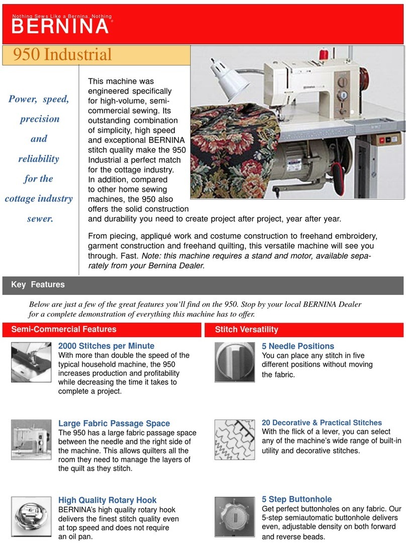 Bernina 950 Industrial Specifications