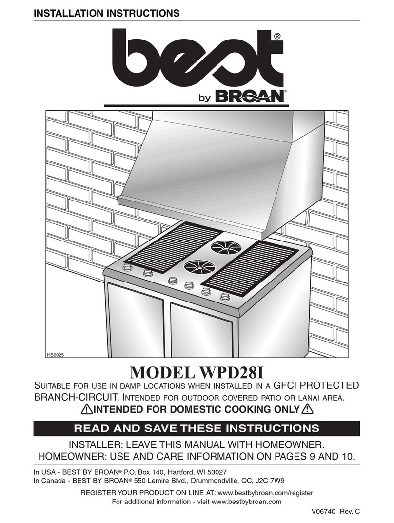 Broan Best WPD28I installation instructions