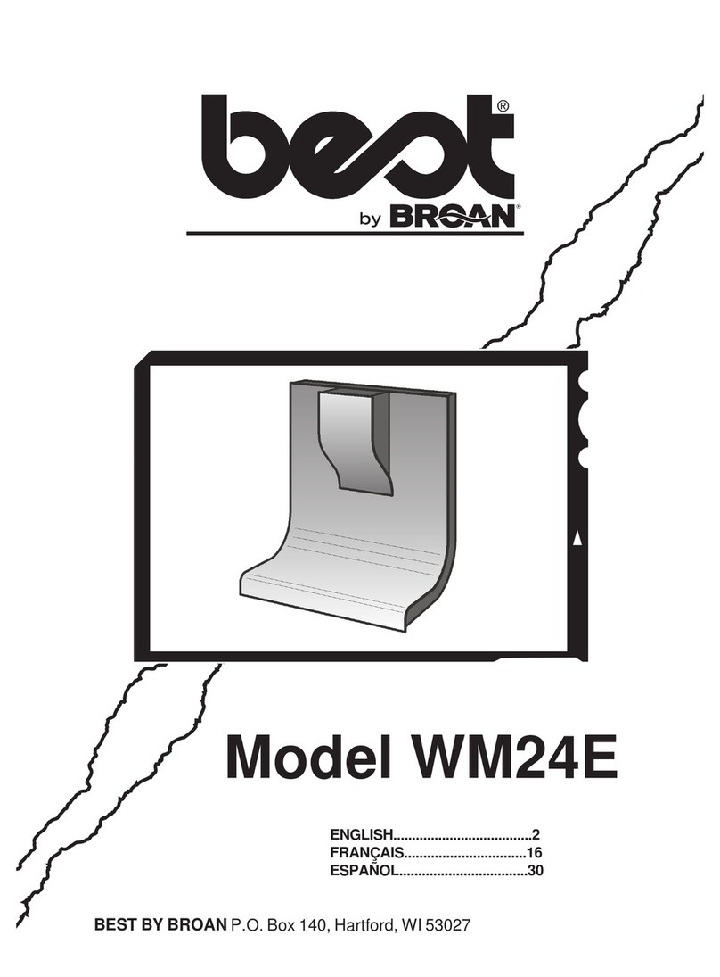 Best Range Hood WM24E User manual