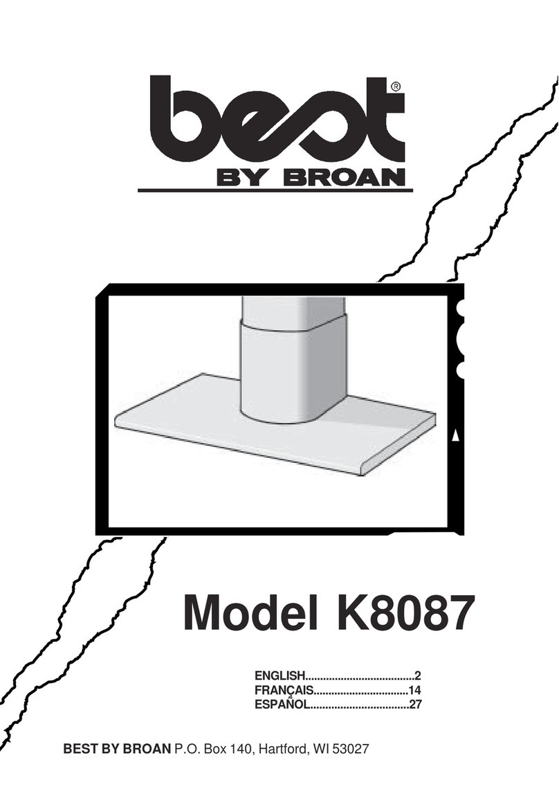 Broan Best K8087 User manual