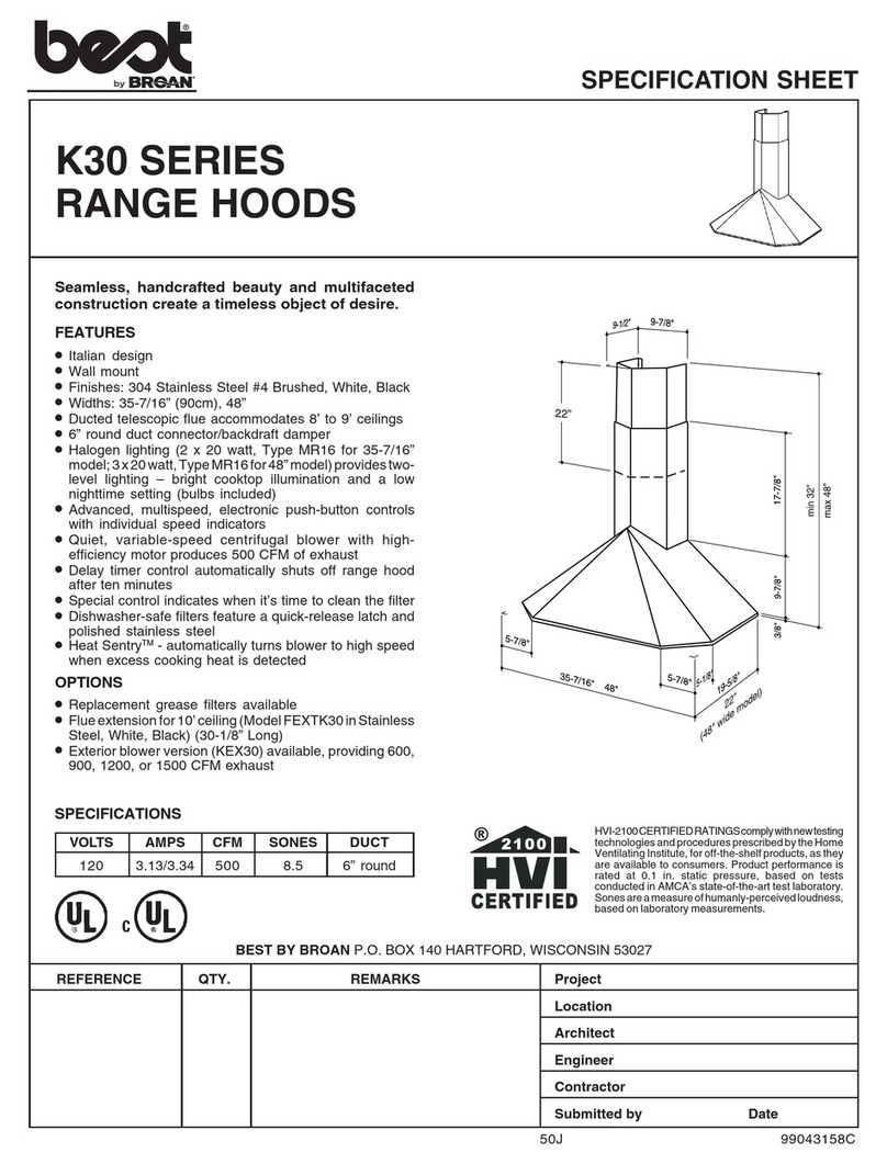 Broan K30 User manual