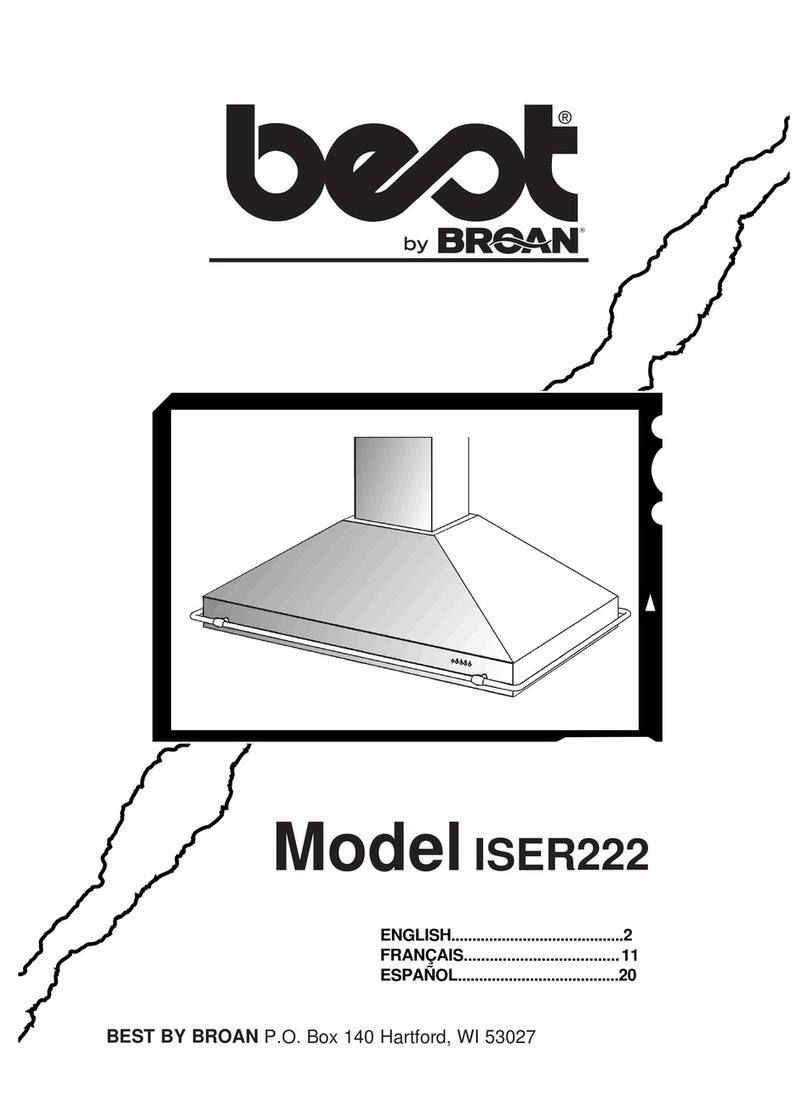 Broan Best ISER222 Series User manual