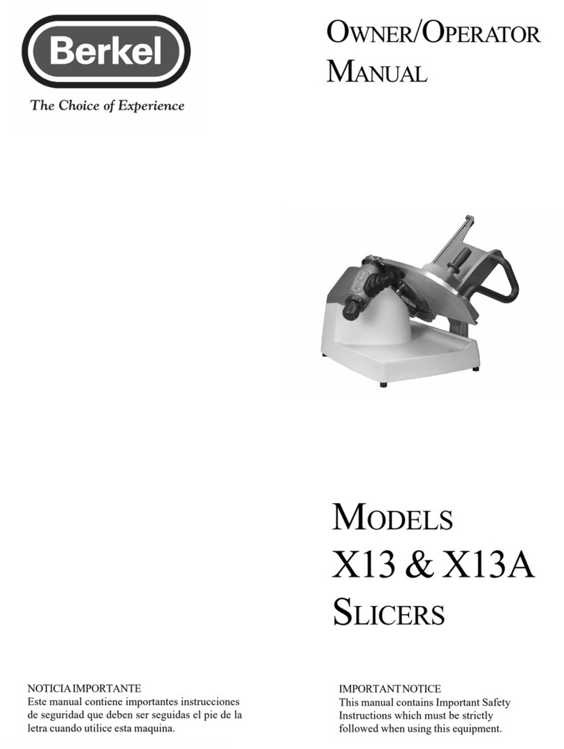 Berkel X13 Owner's manual Berkel X13 Owner's manual