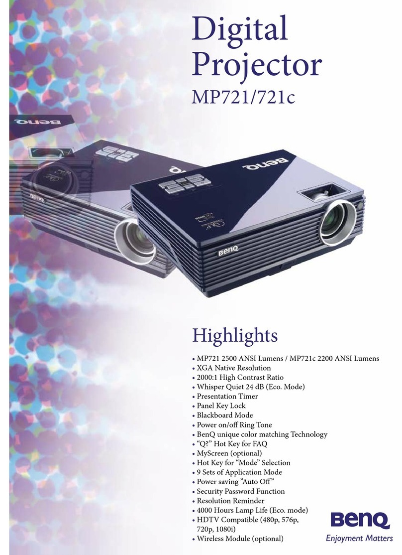 BenQ MP721 - XGA DLP Projector User manual