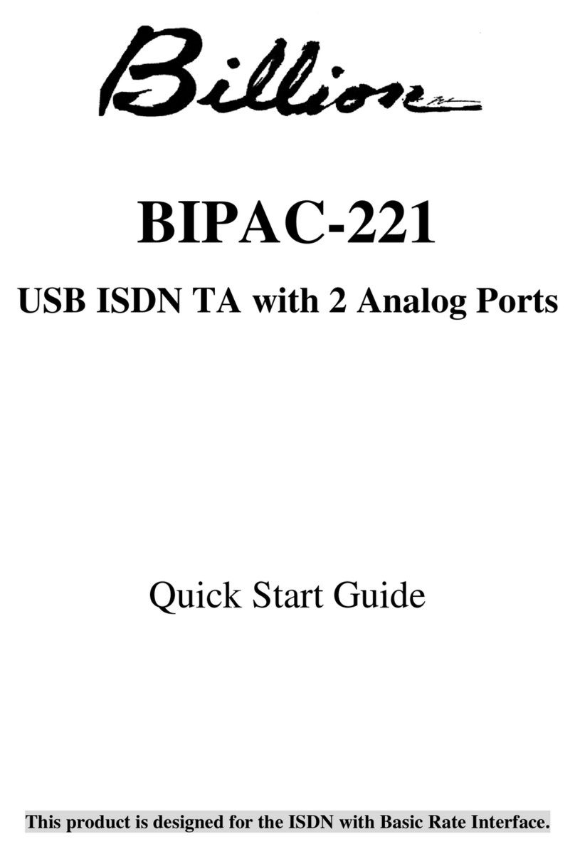 Billion USB ISDN TA BIPAC-221 User manual