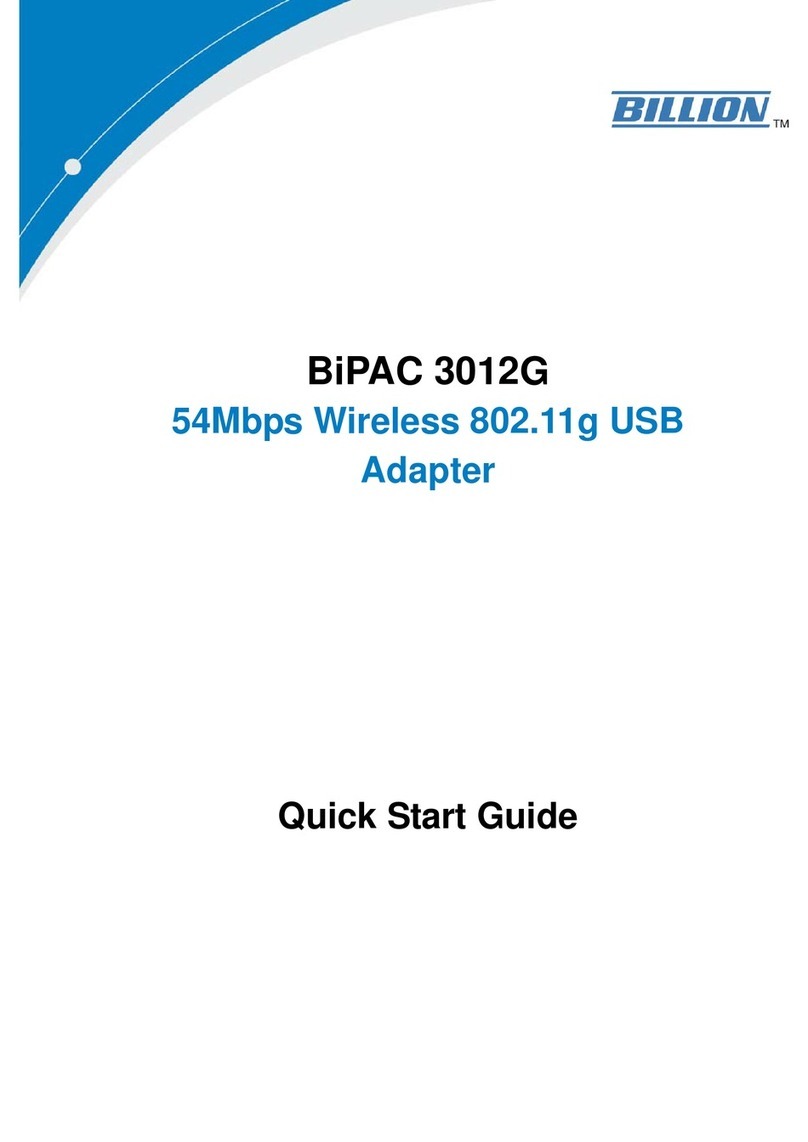 Billion BiPAC 3012G quick start guide Billion BiPAC 3012G quick start guide