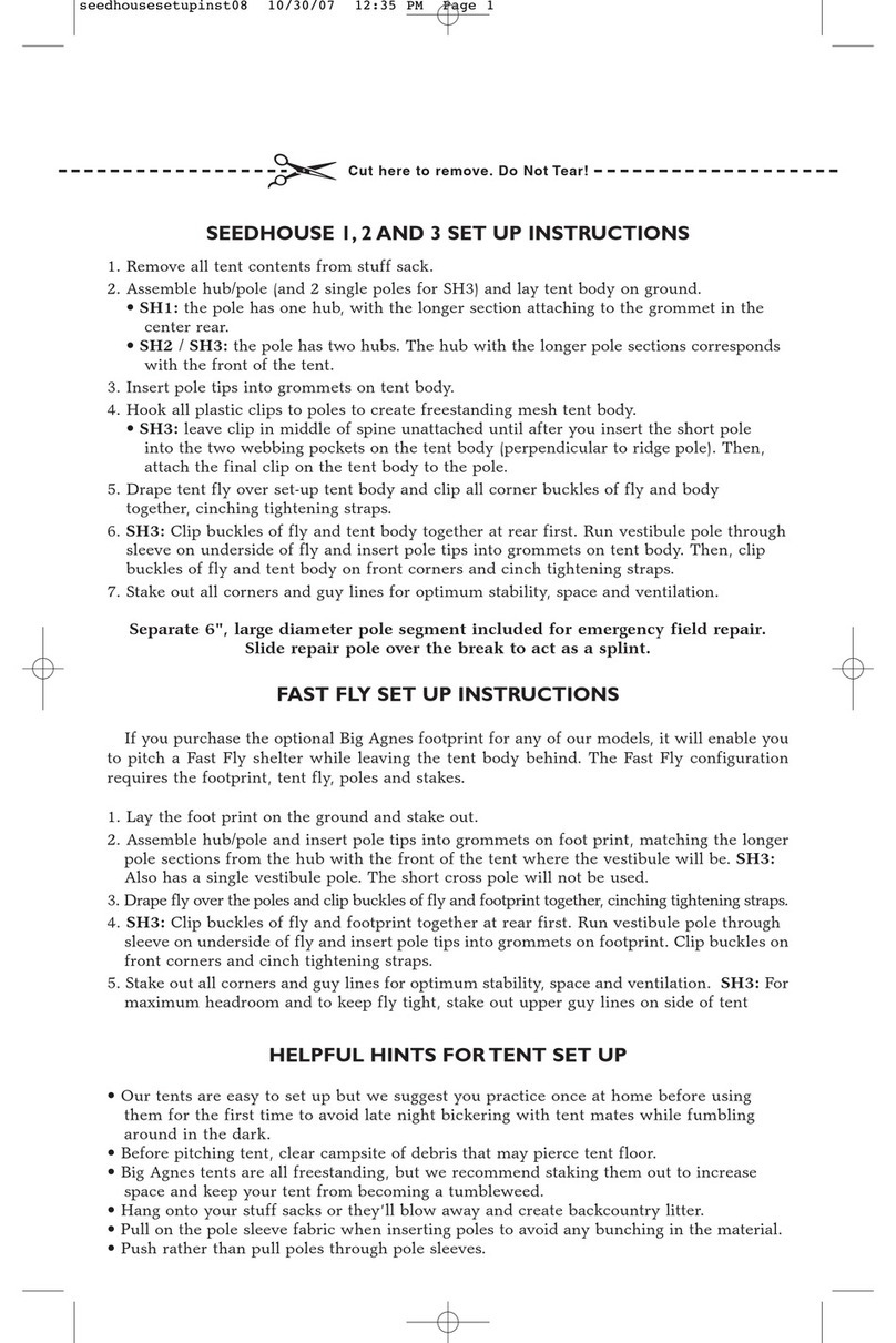 Big Agnes Seedhouse 1 Setup instructions
