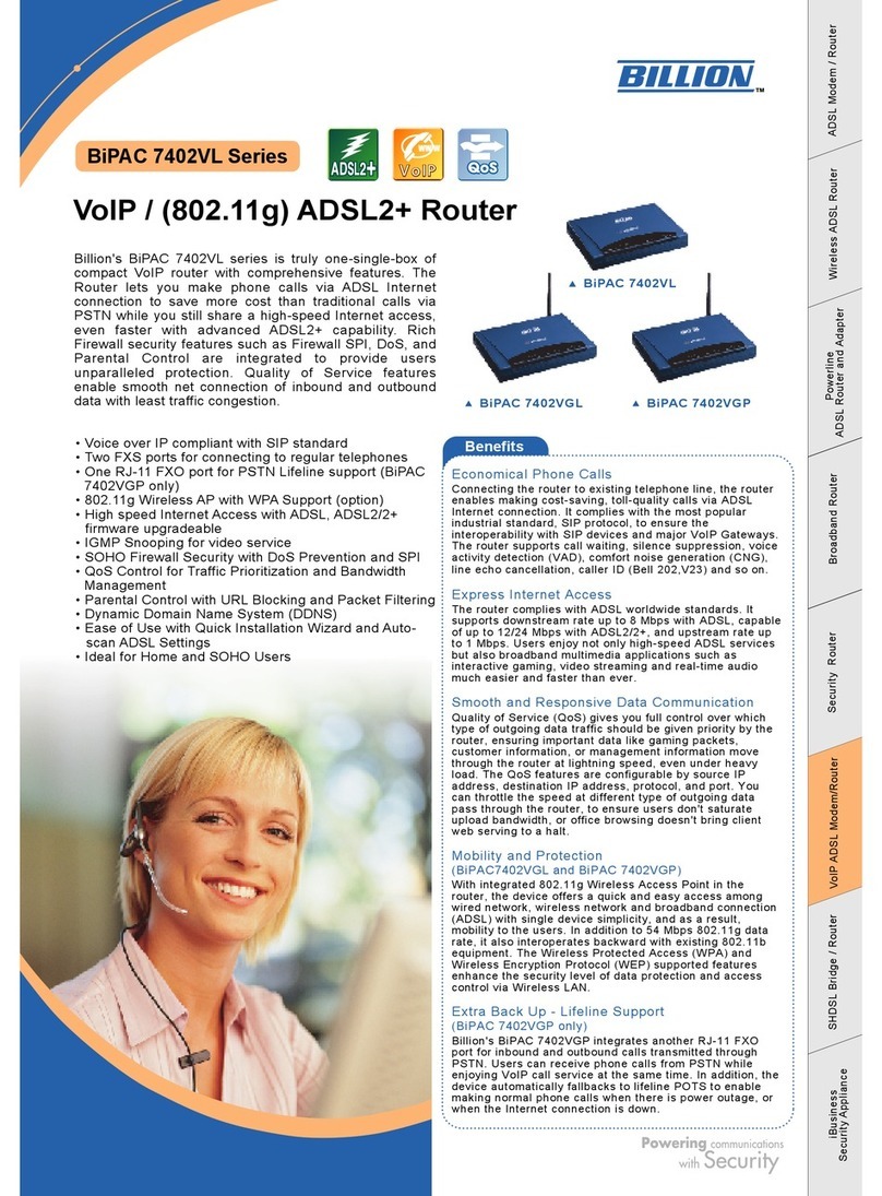 Billion BiPAC 7402VL User manual