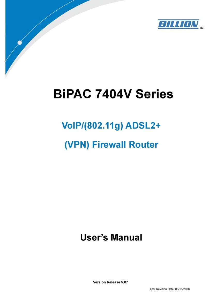 Billion BiPAC 7404V series User manual Billion BiPAC 7404V series User manual