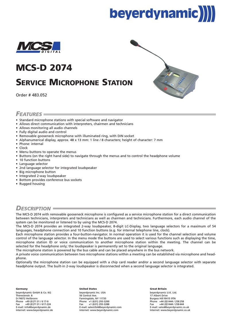 Beyerdynamic MCS-D 2074 User manual