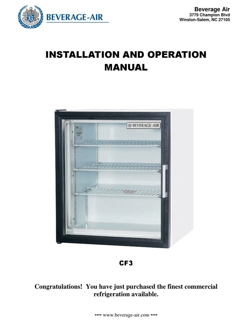 Beverage-Air CF-3 Installation and operation manual Beverage-Air CF-3 Installation and operation manual