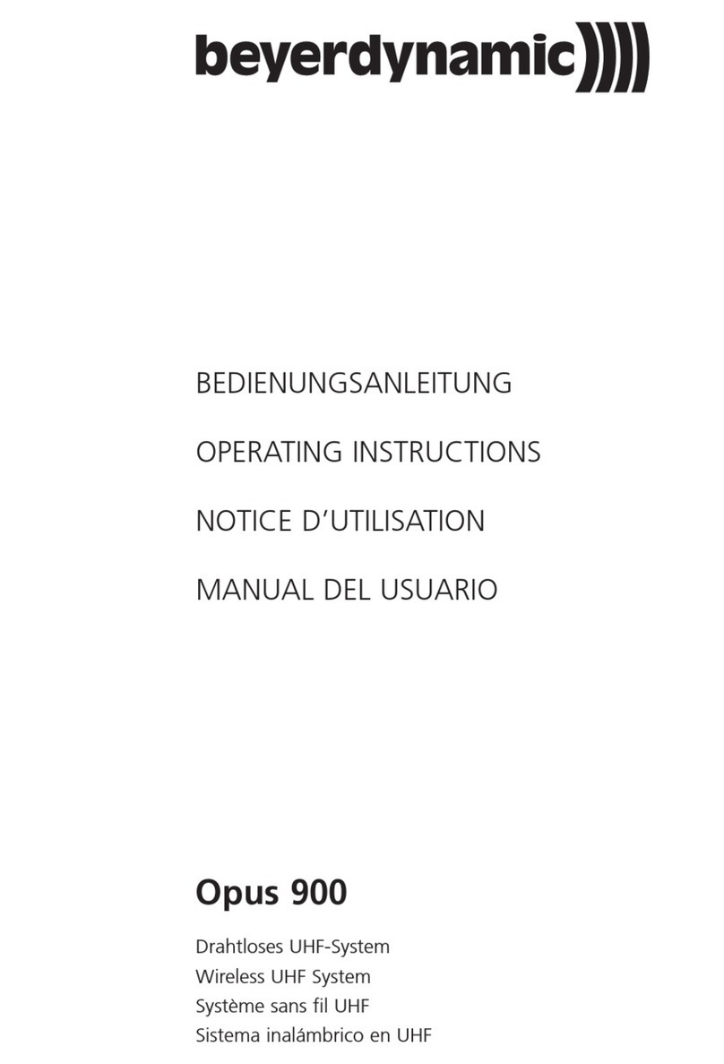 Beyerdynamic UHF Wireless System Opus 900 User manual Beyerdynamic UHF Wireless System Opus 900 User manual