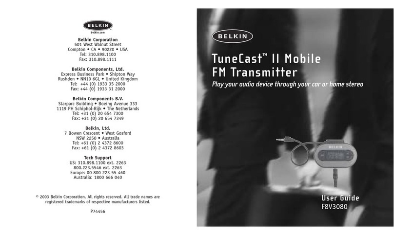 Belkin F8V3080 - TuneCast II Mobile Transmitter user guide