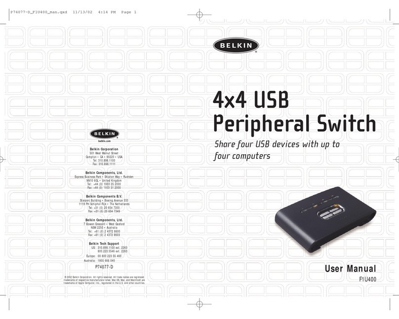 Belkin F1U400 - 4x4 USB Peripheral Switch Sharing User manual Belkin F1U400 - 4x4 USB Peripheral Switch Sharing User manual